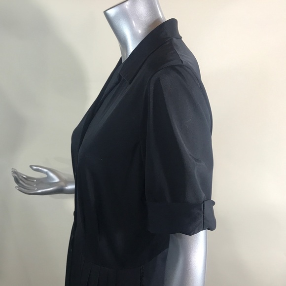 Vtg 40s/50s CasualMaker by Sy Frankel Black Fit N Flare Day Dress S / M - Picture 9 of 16